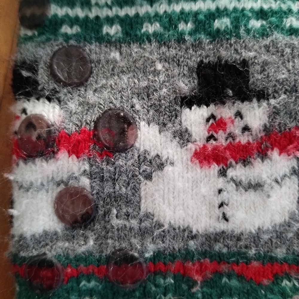 Festive Gray Snowman Socks - Picture 2 of 2